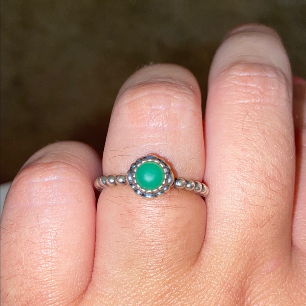 Pandora birthstone emerald ring